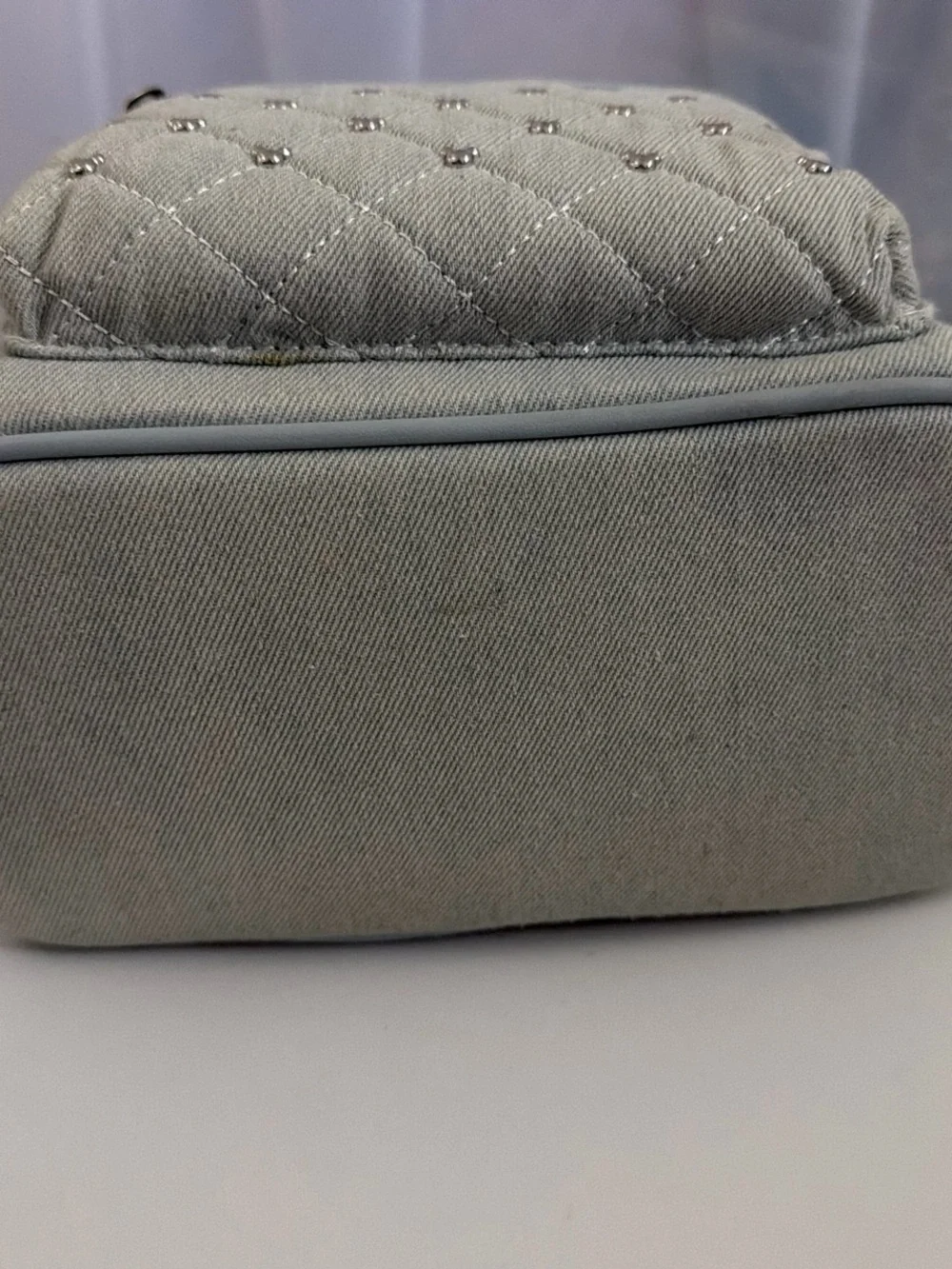 Loungefly Kids Mini Backpack in Light Gray with Bow